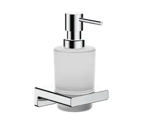Hansgrohe AddStoris - Seifenspender mit Halterung | Milchglas/Chrom