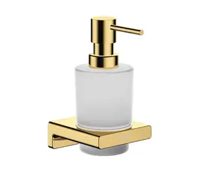 Hansgrohe AddStoris - Seifenspender mit Halterung | Milchglas/poliertes Gold-Look