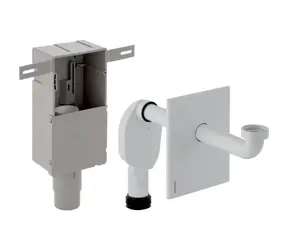 Geberit - Geruchsverschluss-Set für Waschbecken, horizontaler Abfluss, glänzendes Chrom