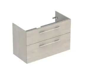 Geberit - Waschtischunterschrank 120 x 45 x 43 cm, 2 Schubladen, Hell-Hickory