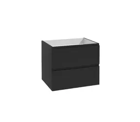 kielle - Waschtischunterschrank, 80x55x46 cm, 2 Schubladen, mattschwarz
