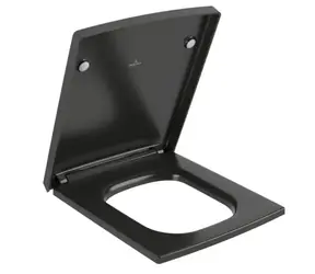 Villeroy & Boch - WC-Sitz, Soft-Close, QuickRelease, Rein Schwarz