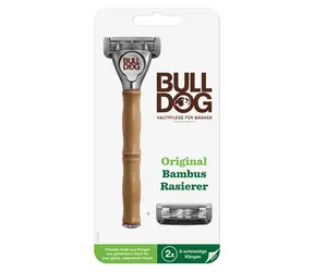 BULLDOG Original Bambusrasierer + 2 Ersatzköpfe / Rasierer