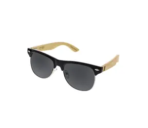 VeyRey Polarisierte Halbrahmen-Sonnenbrille Hyalos Schwarze Gläser