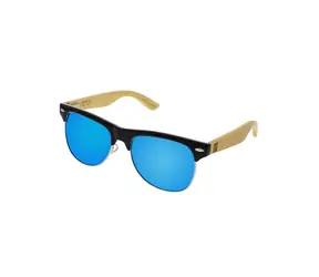 VeyRey Polarisierte Halbrahmen-Sonnenbrille mit Hyalos-Blau-Gläsern