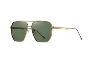 VeyRey Sonnenbrille Samni Polarisierte Pilotenbrille Grüne Gläser Universal