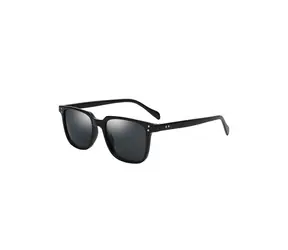 VeyRey Herren Sonnenbrille Polarisiert Quadratisch Parisse Schwarz