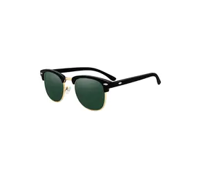 VeyRey Hayward Halbrahmen-Sonnenbrille, polarisiert, schwarz
