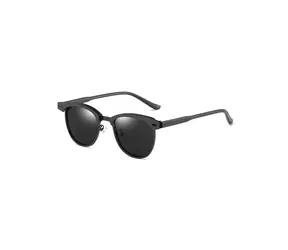 VeyRey Bisegni Halbrahmen-Sonnenbrille, polarisiert, schwarz