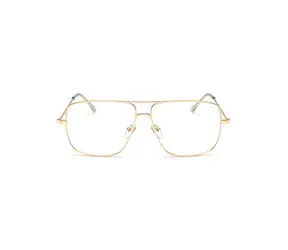 VeyRey Brille mit klaren Gläsern quadratisch Miles gold