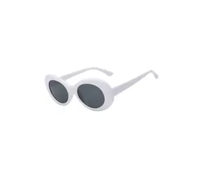 VeyRey Ovale Sonnenbrille Cobain Weiß