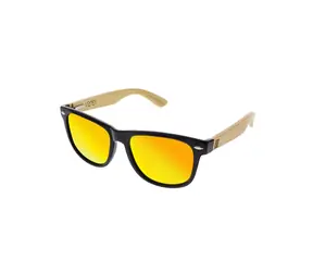VeyRey Wooden polarisierte Sonnenbrille quadratisch Conifer rote Gläser