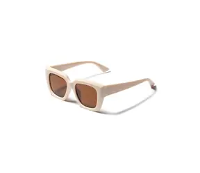 VeyRey Damen Eckige Sonnenbrille Solbrit braun