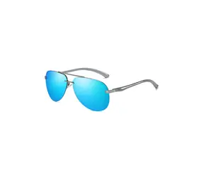 VeyRey Polarisierte Pilotensonnenbrille mit blauen Gläsern
