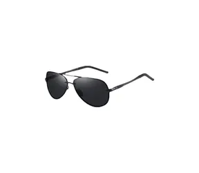 VeyRey Polarisierte Pilotensonnenbrille Laudin Schwarze Gläser
