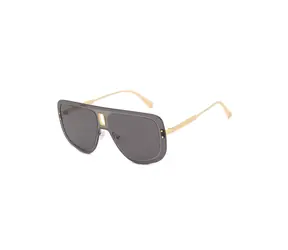 VeyRey Oversized-Sonnenbrille mit schwarzen Gläsern