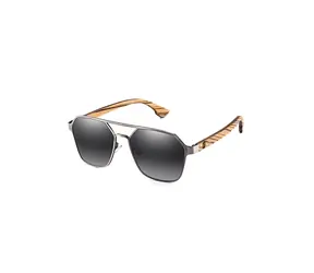 VeyRey Sonnenbrille Orkat, polarisiert, oval, schwarze Gläser, Universal