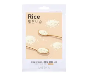 MISSHA Airy Fit Tuchmaske (Reis) / Tuchmaske mit Reisextrakt / 19 g