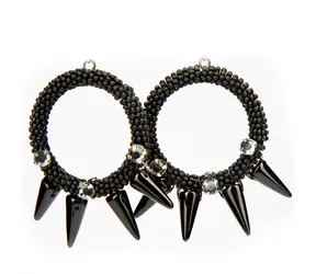 Radegasta Extravaganz ER Ohrringe / Black Diamond / Glasperlen / Rocailles / Kleine Geschenkbox