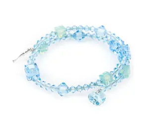 Aqua Spiralis Armband / Aqua / Stahl / Swarovski-Kristalle / mittlere Geschenkbox