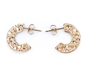 Ohrringe Gold Luna / Golden Shadow / Stahl / Swarovski-Kristalle / Kleine Geschenkbox
