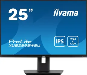 25" IIYAMA Prolite XUB2595WSU-B5 schwarz / IPS / 1920x1200 / 16:10 / 4ms / 1000:1 / 300cd / Lautsprecher / VGA / HDMI / DP
