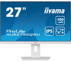 27" IIYAMA ProLite XUB2792QSU-B6 weiß / IPS / 2560x1440 / 16:9 / 0,4ms / 1300:1 / 250cd / Lautsprecher / HDMI / DP