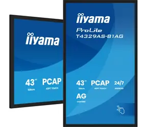 43" IIYAMA ProLite T4329AS-B1AG schwarz / IPS / 3840x2160 / 16:9 / 6,5ms / 4000:1 / 500cd / HDMI / USB-C / Lautsprecher