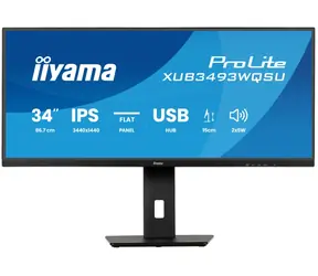 34" IIYAMA ProLite XUB3493WQSU-B6 schwarz / IPS / 3440x1440 / 21:9 / 1ms / 1000:1 / 400cd / HDMI+DP / Lautsprecher