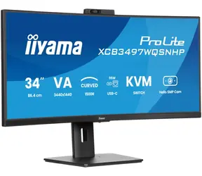 34" IIYAMA ProLite XCB3497WQSNPH-B1 schwarz / VA / 3440x1440 / 21:9 / 0,4ms / 3000:1 / 350cd / HDMI+DP+USB-C / Lautsprecher