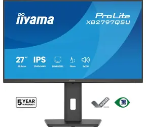 27" IIYAMA ProLite XB2797QSU-B1 schwarz / LED / IPS / 2560 x 1440 / 16:9 / 1 ms / 1000:1 / 350 cd/m / VESA