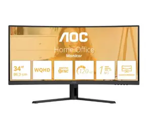 34" AOC CU34B3E schwarz / VA / 3440 x 1440 / 21:9 / 4 ms / 3500:1 / 300 cd/m / HDMI + DP / VESA