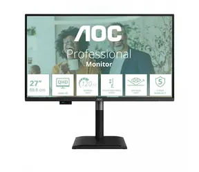 27" AOC Q27P4CV schwarz / IPS / 2560 x 1440 / 16:9 / 4 ms / 1500:1 / 350 cd/m / HDMI + DP + USB-C / VESA