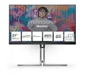 27" AOC Q27U3CV schwarz / IPS / 2560 x 1440 / 16:9 / 4 ms / 1000:1 / 420 cd/m / HDMI + DP + USB-C / VESA