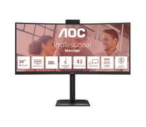 34" AOC CU34E4CW schwarz / VA / 3440 x 1440 / 21:9 / 4 ms / 3500:1 / 350 cd/m / HDMI + DP + USB-C / VESA