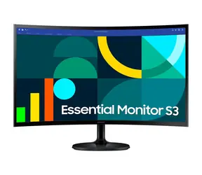 24" Samsung Essential S3 S24D364GAU Schwarz / VA / 1920 x 1080 / 16:9 / 4 ms / 3000:1 / 250 cd/m / HDMI + VGA / VESA