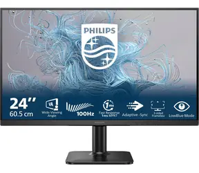 23,8" Philips 24E2N1100LB/00 schwarz / VA / 1920 x 1080 / 100 Hz / 1 ms / 250 cd / HDMI / VGA / VESA