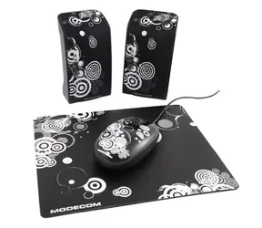 Modecom MC-STARTER ART / Lautsprecher + Maus + Pad / schwarz