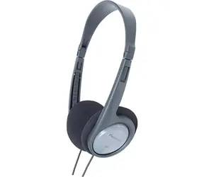 Panasonic RP-HT090E-H grau / Kompakter Kopfhörer mit Lautstärkeregler / 3,5-mm-Klinkenstecker / 5 m