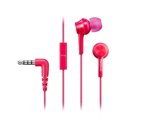 Panasonic RP-TCM115E-P rosa / Kopfhörer mit Mikrofon / 3,5-mm-Klinke / 1,2 m