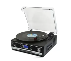 Technaxx TX-22+ USB-Plattenspieler + Konverter von Plattenspielern und Audiokassetten zu MP3 / USB / SD / Bluetooth / RCA / Schwarz