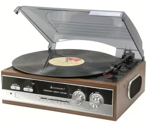 Soundmaster PL186H / Plattenspieler mit Radio / AM / FM / FM-ST-Radio / Retro-Design