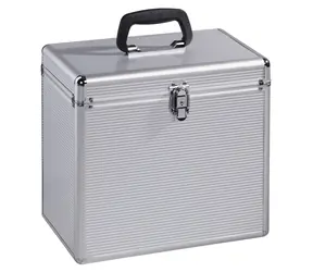 HAMA Koffer für 50 Schallplatten Silber/Aluminium-Optik