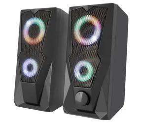 YENKEE YSP 2003RGB Schwarz / 2.0 Stereo-Lautsprecher / RGB / RMS 6 W / USB / 3,5-mm-Klinkenanschluss