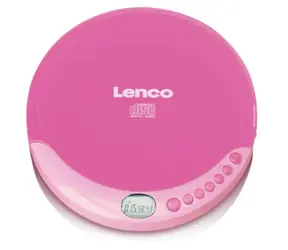 LENCO CD-011 rosa / tragbarer CD-Player / 3,5-mm-Klinke / CD&CD-R&CD-RW