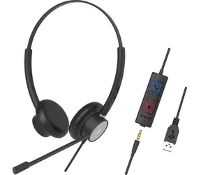 Tellur Wired Headset Voice 420 schwarz / Headset / Binaural / USB / Klinke 3,5 mm / 2,2 m