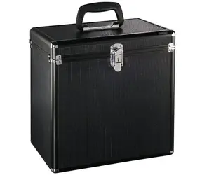 HAMA Koffer für 50 Schallplatten Schwarz / Aluminium-Optik