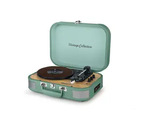 Muse MT-201WG grün / Plattenspieler / 33 & 45 & 78 U/min / 10W / Bluetooth / AUX / USB