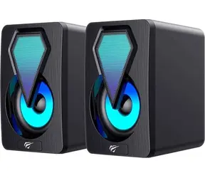Havit SK210mini PRO 2.0 RGB schwarz / Lautsprecher / 2.0 / 3W x 2 / 3,5-mm-Buchse + USB