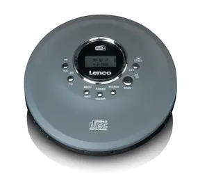 LENCO CD-400 grau / Tragbarer CD-Player / MP3 / DAB+ / UKW / 3,5 mm